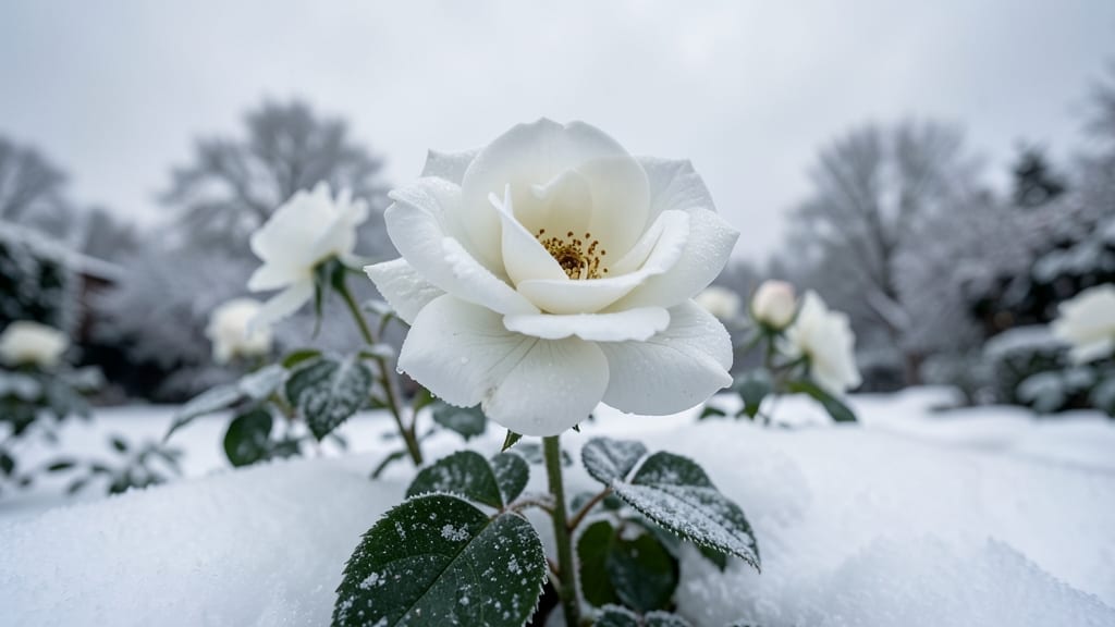 Winterschnee Rose (Snowdrift)