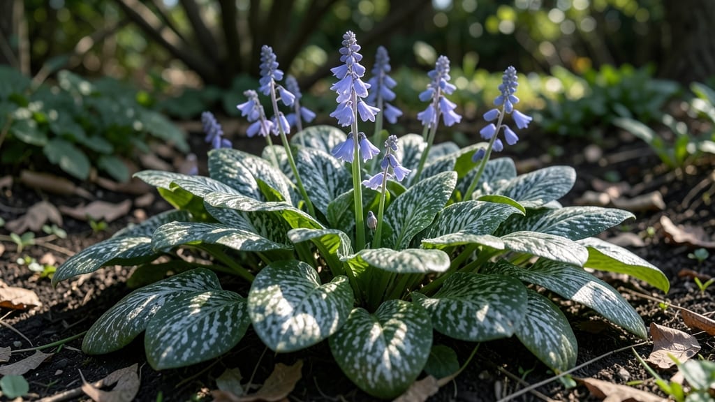 Lungwort 'Purpurascens' With Spotted Leaves