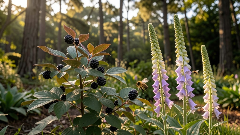 Wildlife Woodland Edge: Elderberry and Foxglove
