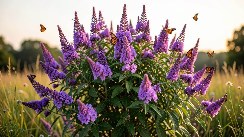 Butterfly Bush with Fragrant Purple Blooms