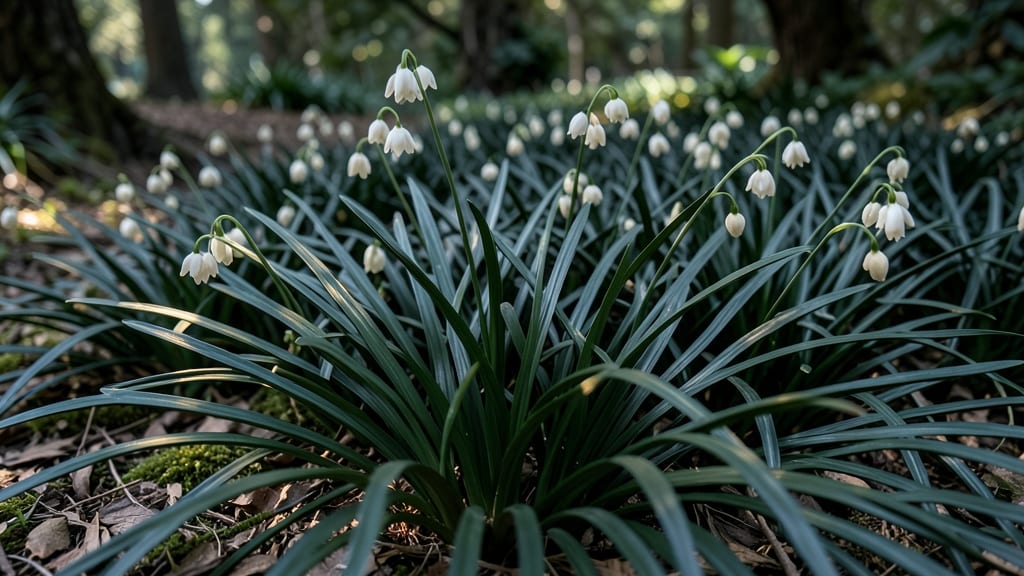 Black mondo grass Ophiopogon: Dark Green Grass-Like Spikes