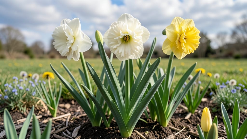 Double Bloom Daffodils: Frost-Resilient Purple Spikes That Return Yearly