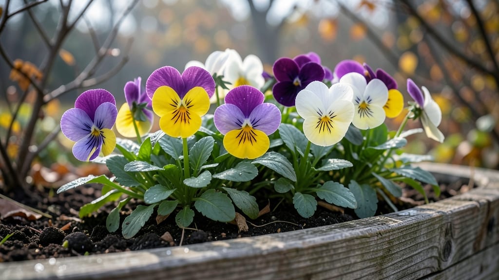 Pansies in Mixed Frosty Colors