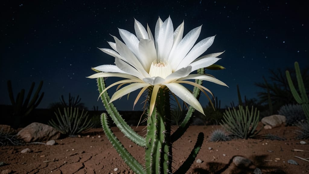 Night-Blooming Cereus Cactus Dramatic Display