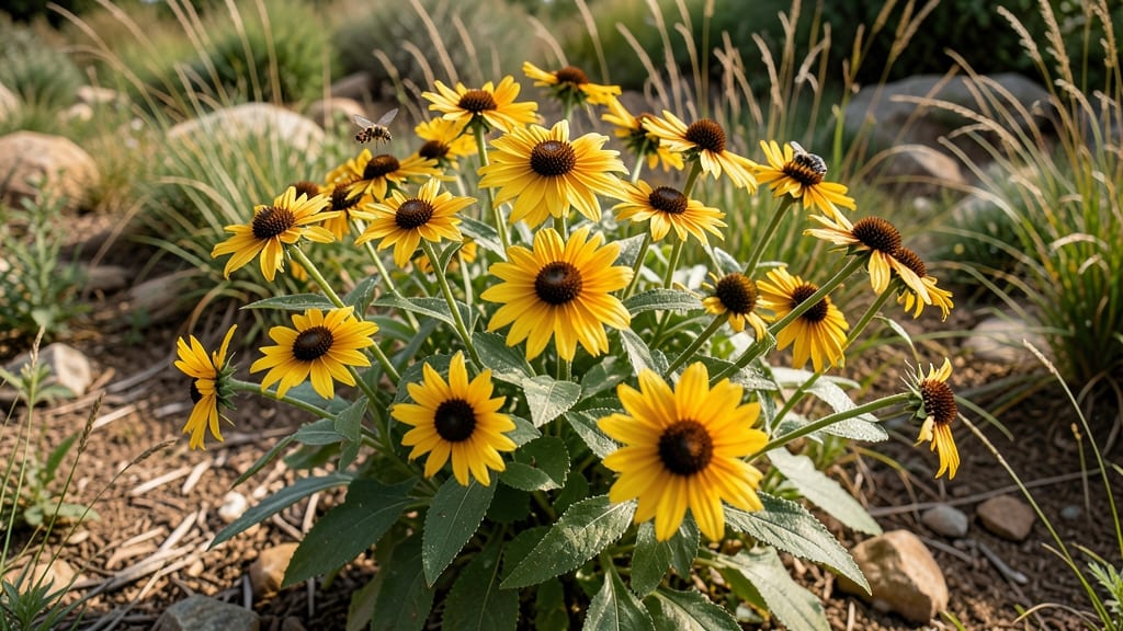 Black-Eyed Susan with Golden-Yellow Flowers