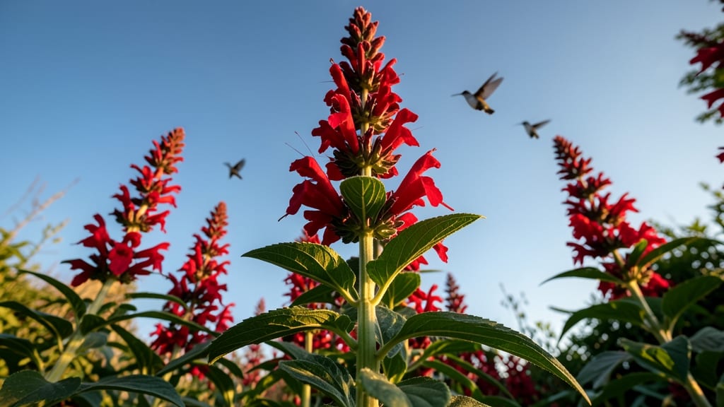 Tall Red Salvia Salvia Coccinea
