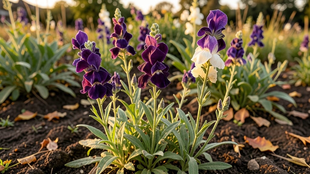 Snapdragon in Deep Purple and White