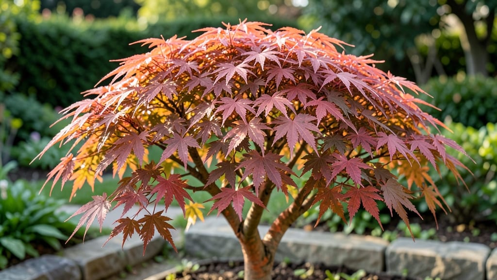 Japanese Maple with Coral Bark Flowers