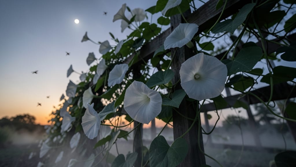 Moonflower Vine with Fragrant White Blooms