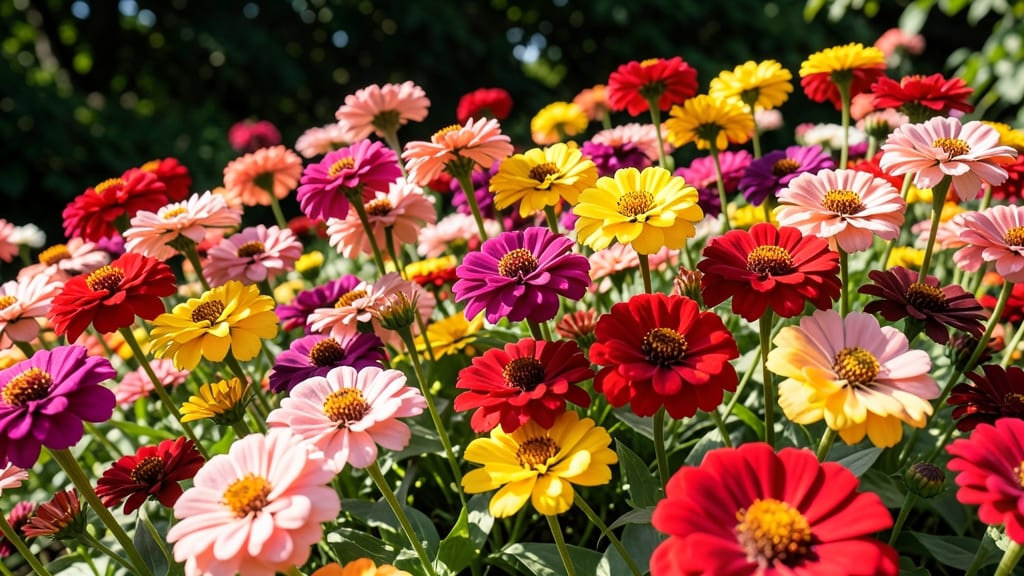 Zinnias with Heat-Tolerant Rainbow Colors