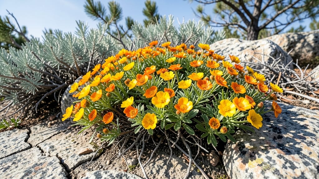 Potentilla with Yellow and Orange Flowers