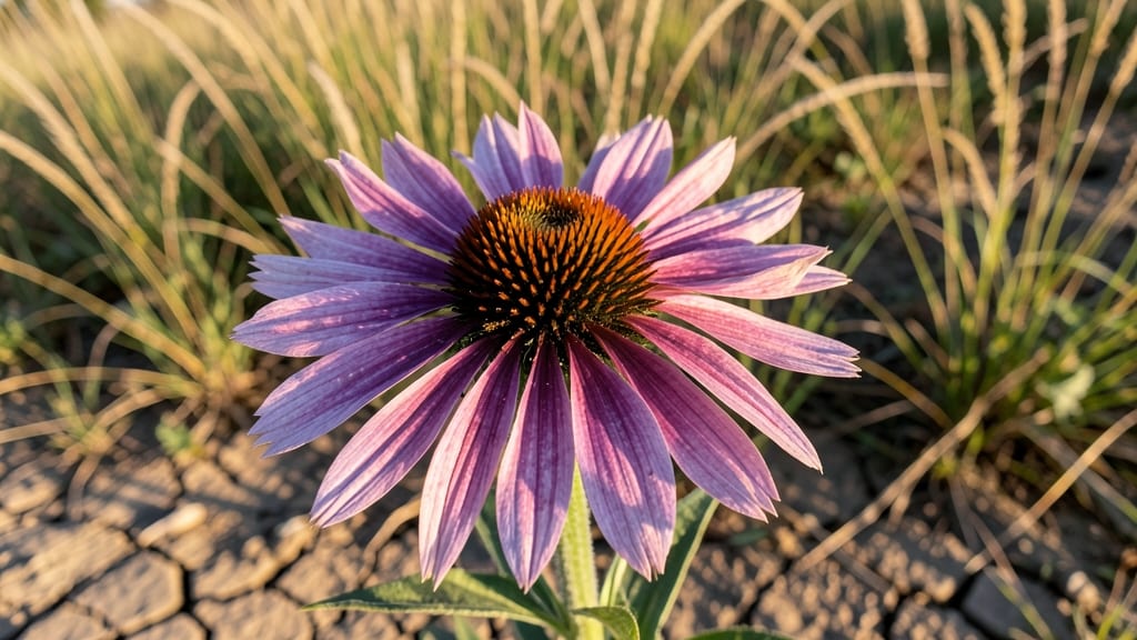 Coneflower with Bold Purple and Pink Petals