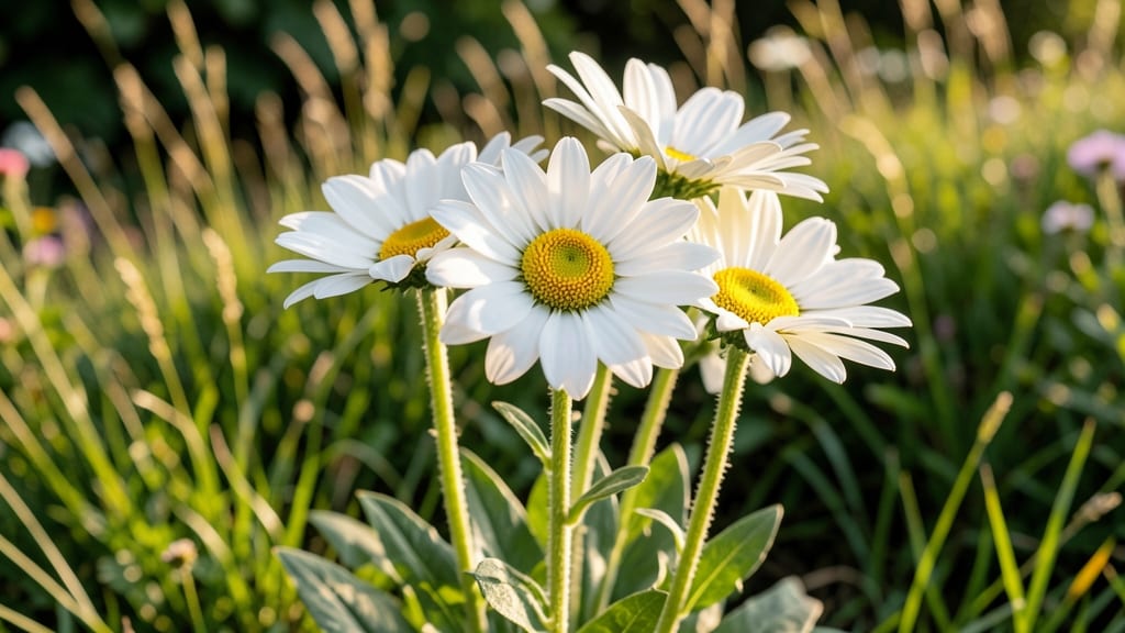 Shasta Daisy's Classic White Blooms