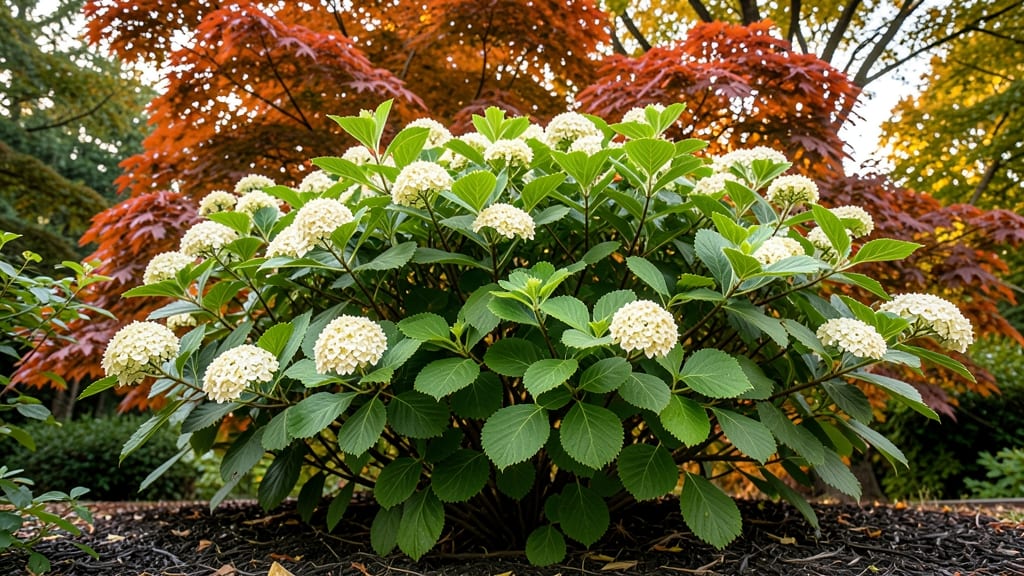 Oakleaf Hydrangea with Pink Blooms