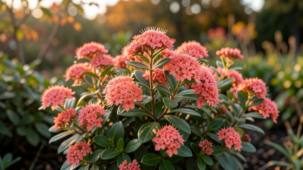 Spirea with Coral Pink Flower Clusters