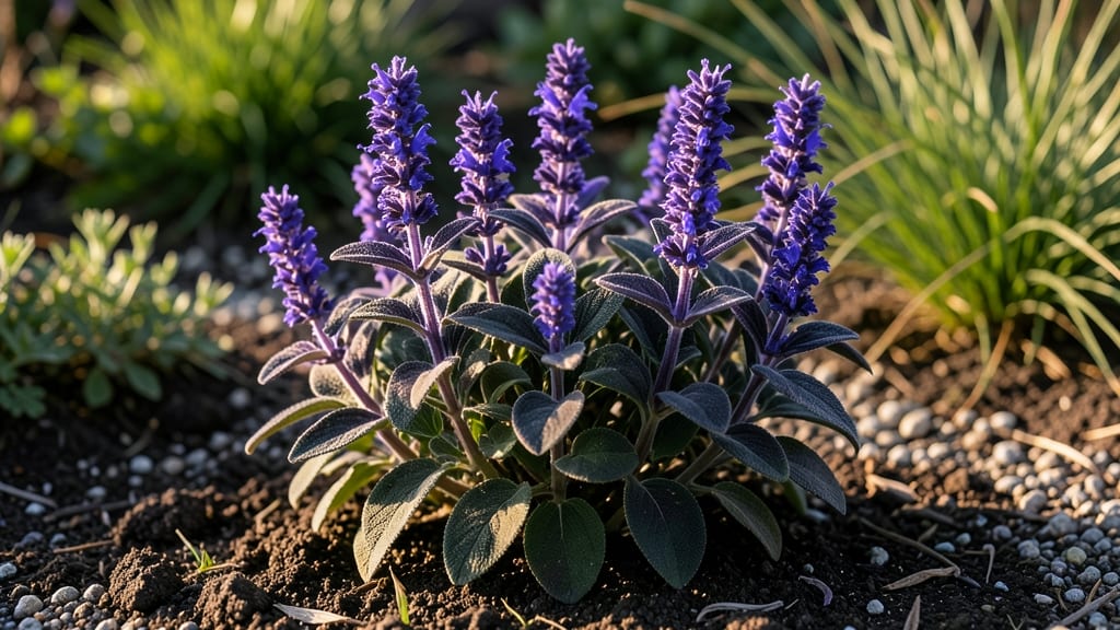 Black and Bloom Sage: Fragrant Purple Spikes That Return Yearly After Frost