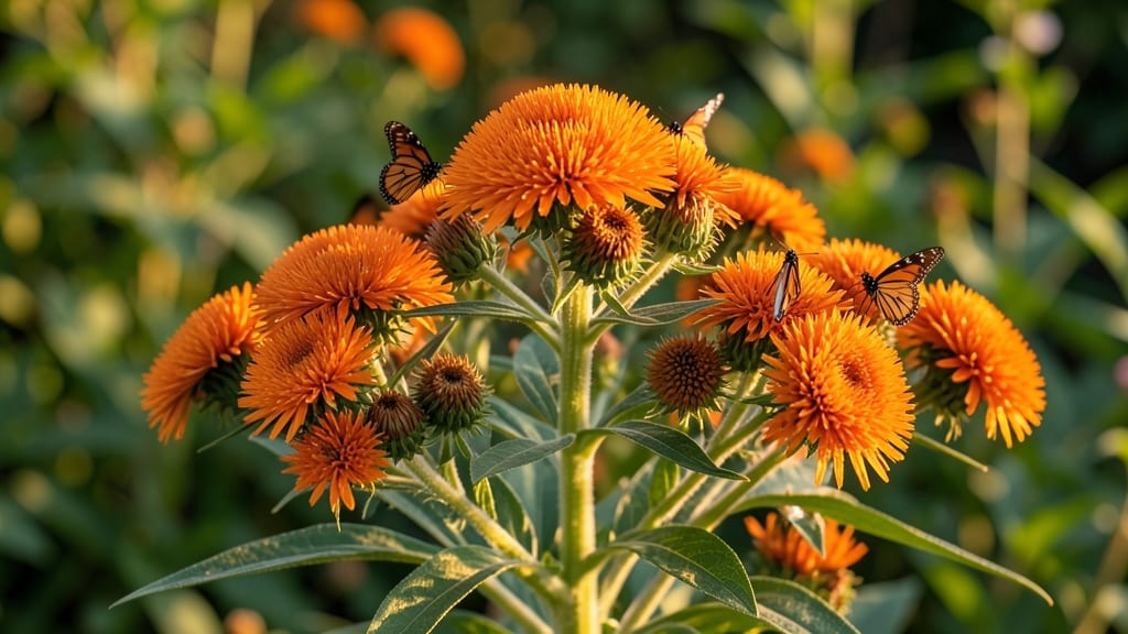 Butterfly Weed with Orange Flower Clusters