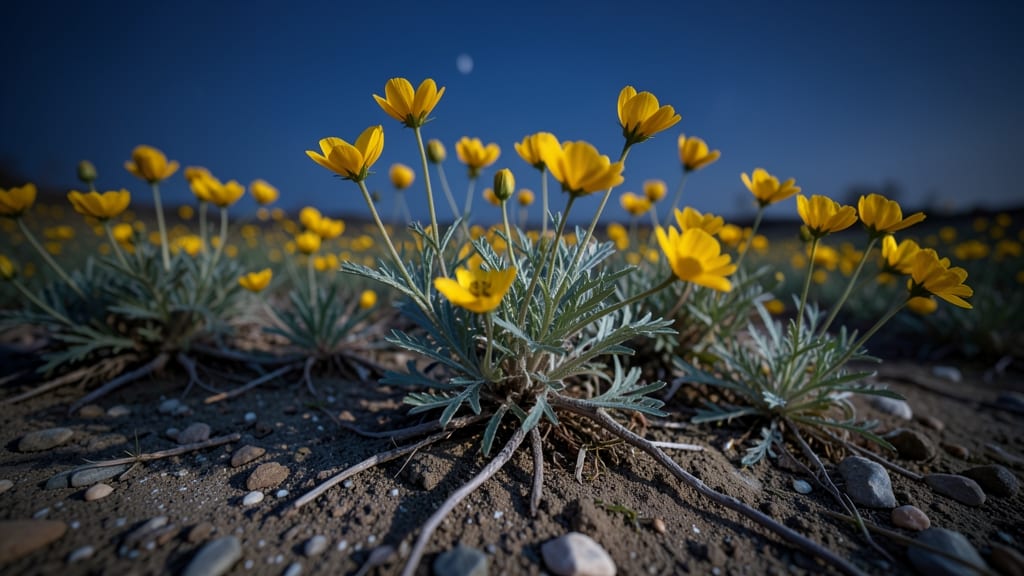 Evening Primrose with Golden Moonlight Display