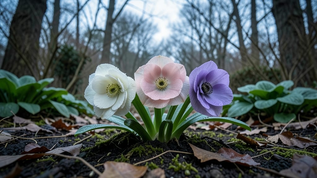 Hellebore Lace-Like Winter Flowers
