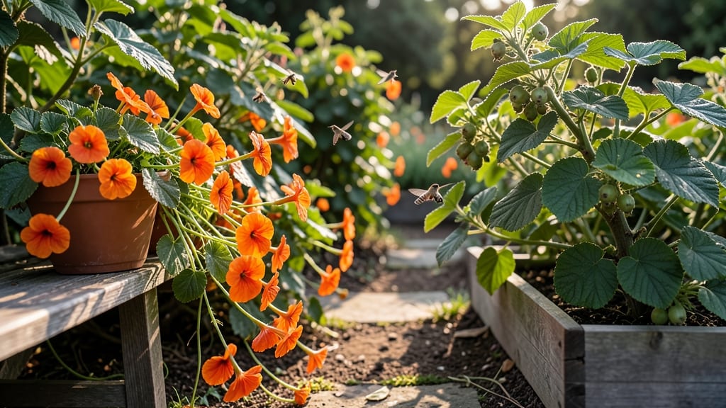 Edible Flower Meadow: Nasturtiums and Gooseberries