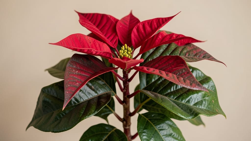Poinsettias: Classic Red Holiday Stems