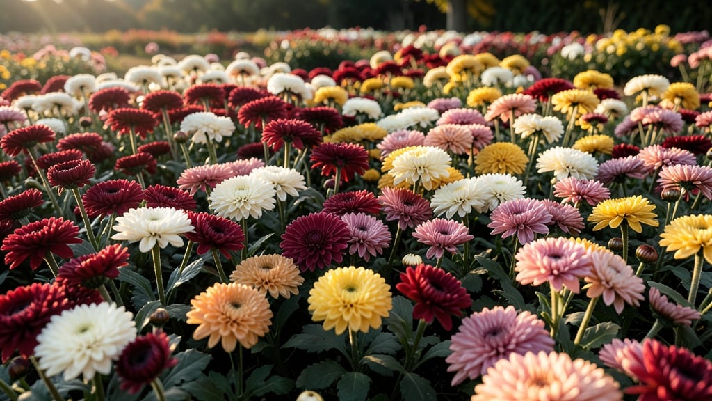 Mums with Deep Burgundy Centers