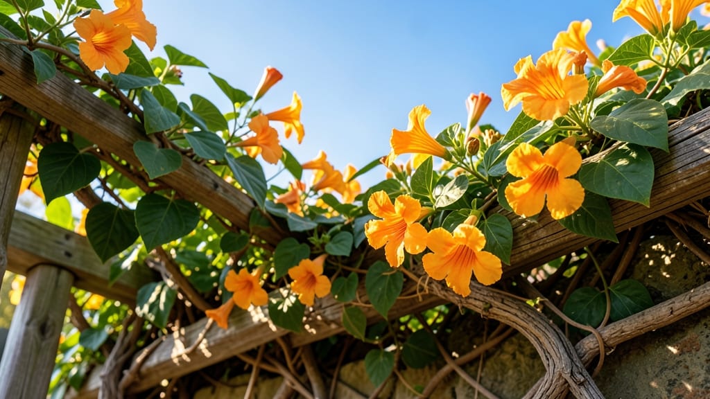 Campsis Radicans Trumpet Vine: Bold Orange-Yellow Flowers