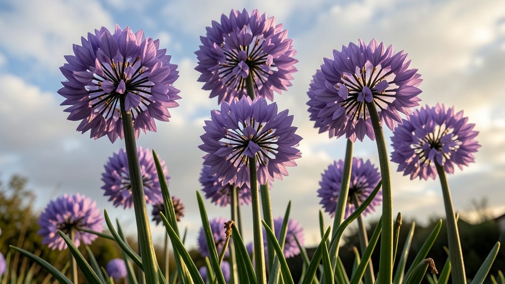 Alliums with Graceful Purple Spikes