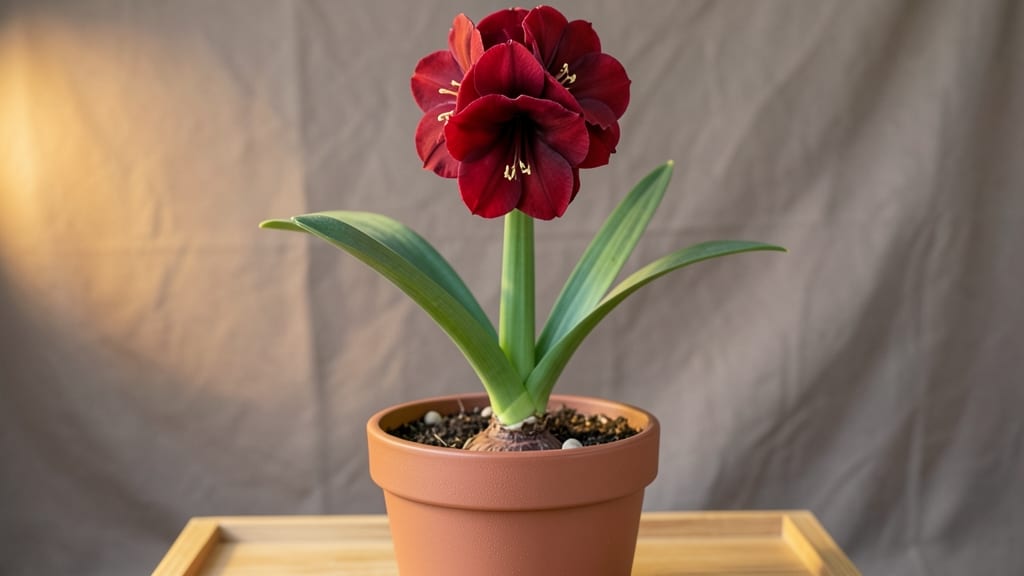 Double Bloom Amaryllis: Heat-Triggered Purple Spikes in 60 Days