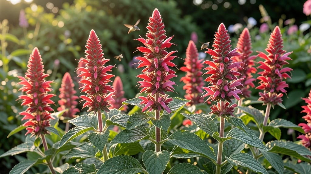 Bee Balm Monarda: Red or Pink Tubular Flowers
