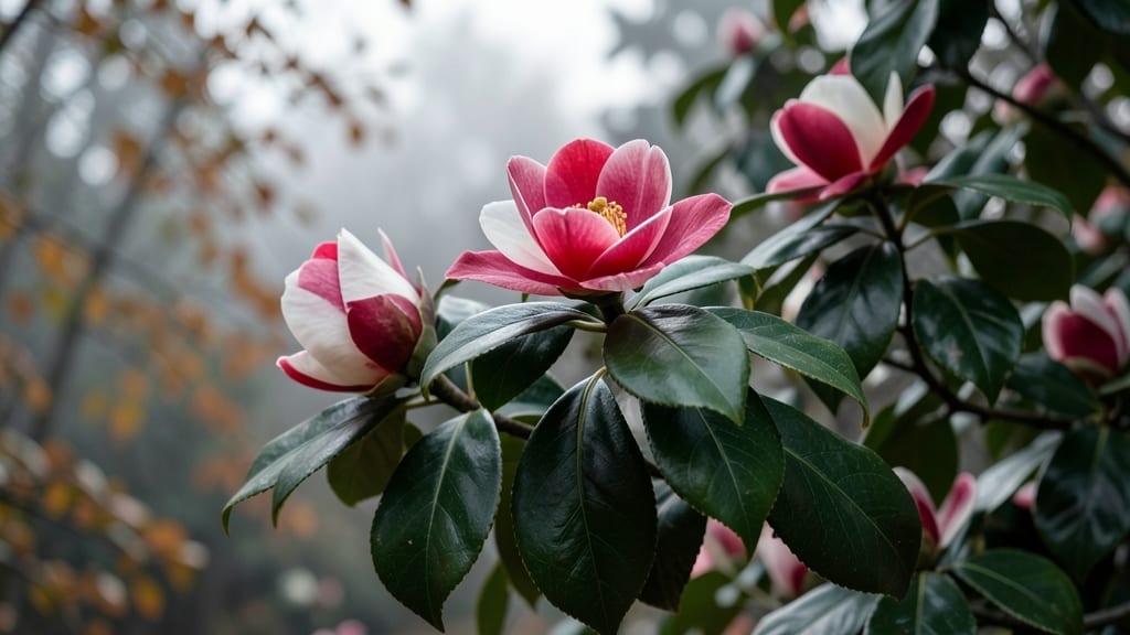 Camellia Japonica Winter Blooms