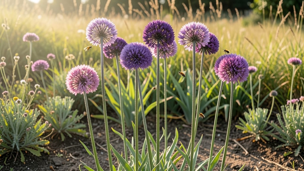 Alliums With Bold Umbrella-Like Flowers