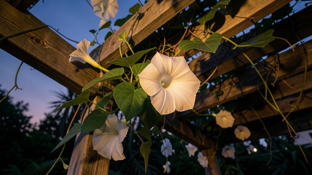 Moonflower Vine: Nighttime Garden Illumination