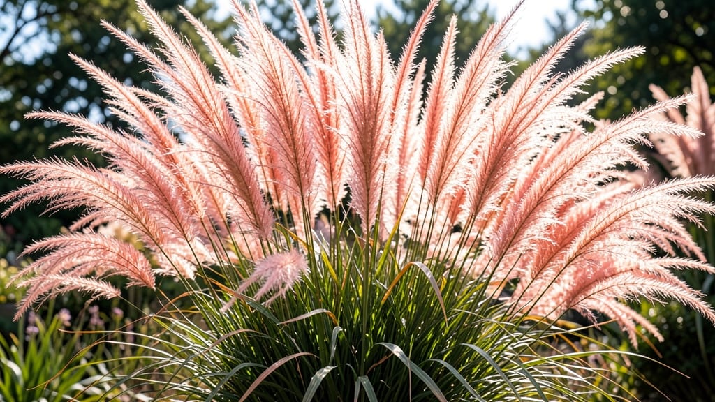 Coral Fountain Grass: Fireworks of Pink Plumes