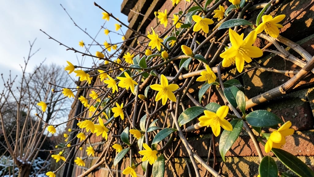 Winter Jasmine Climbing Vine With Golden Flowers