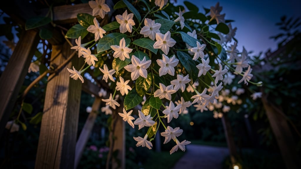 Star Jasmine Trachelospermum Jasminoides: Night-Scented Perfume
