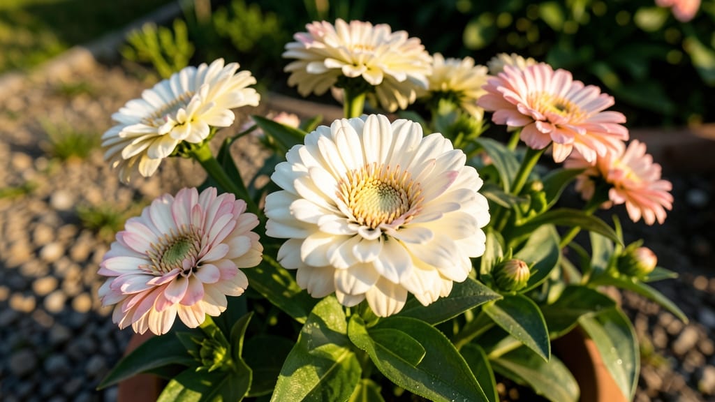 Zinnia 'White Picotee': Bold Edging Flower