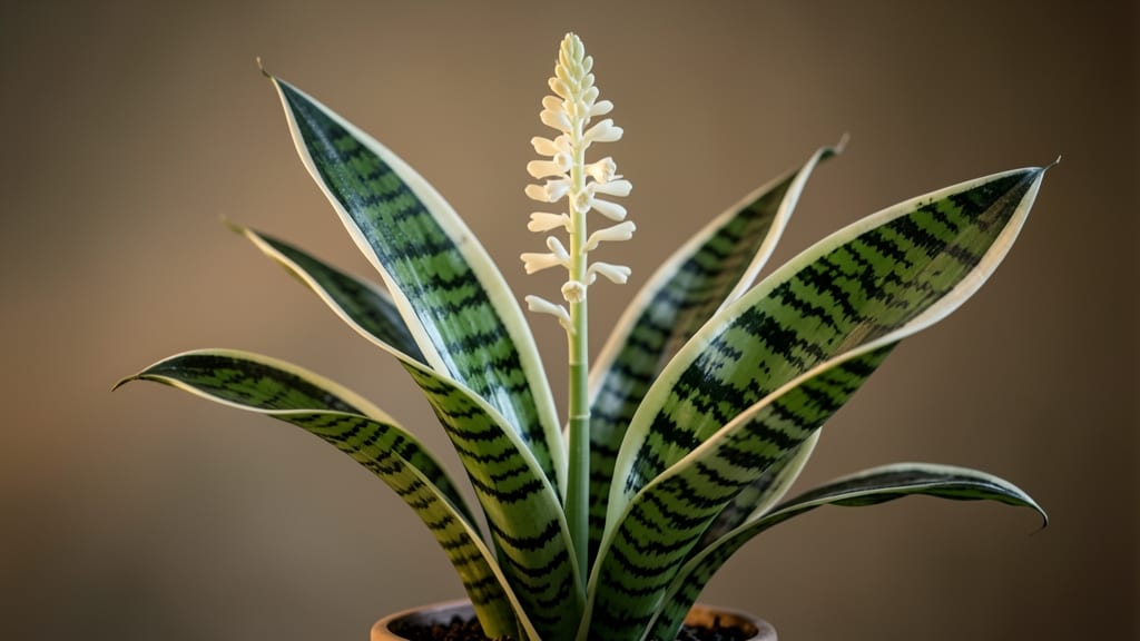 Snake Plant Purple Stripe Blooms Rarely